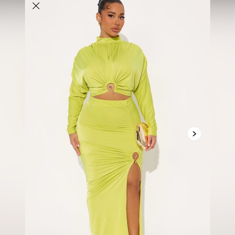 🆕 Long Sleeve Ruched Skirt Set NWT